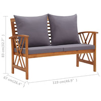Thumbnail for 3-tlg. Garten-Lounge-Set mit Auflagen Massivholz Akazie