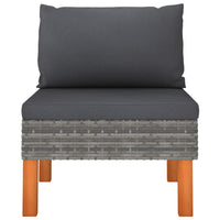 Thumbnail for 3-tlg. Garten-Lounge-Set Poly Rattan und Massivholz Eukalyptus