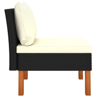 Thumbnail for Mittelsofas 3 Stk. Poly Rattan und Eukalyptus Massivholz