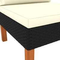 Thumbnail for Mittelsofas 3 Stk. Poly Rattan und Eukalyptus Massivholz