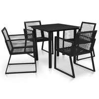 Thumbnail for 5-tlg. Garten-Essgruppe PVC Rattan Schwarz
