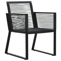 Thumbnail for 3-tlg. Garten-Essgruppe PVC Rattan Schwarz