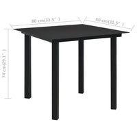 Thumbnail for 3-tlg. Garten-Essgruppe PVC Rattan Schwarz