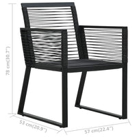 Thumbnail for 3-tlg. Garten-Essgruppe PVC Rattan Schwarz