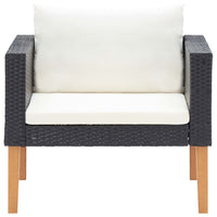 Thumbnail for 4-tlg. Garten-Lounge-Set mit Auflagen Poly Rattan Schwarz