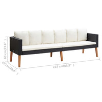 Thumbnail for 4-tlg. Garten-Lounge-Set mit Auflagen Poly Rattan Schwarz