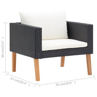 Thumbnail for 4-tlg. Garten-Lounge-Set mit Auflagen Poly Rattan Schwarz