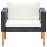 Thumbnail for 5-tlg. Garten-Lounge-Set mit Auflagen Poly Rattan Schwarz