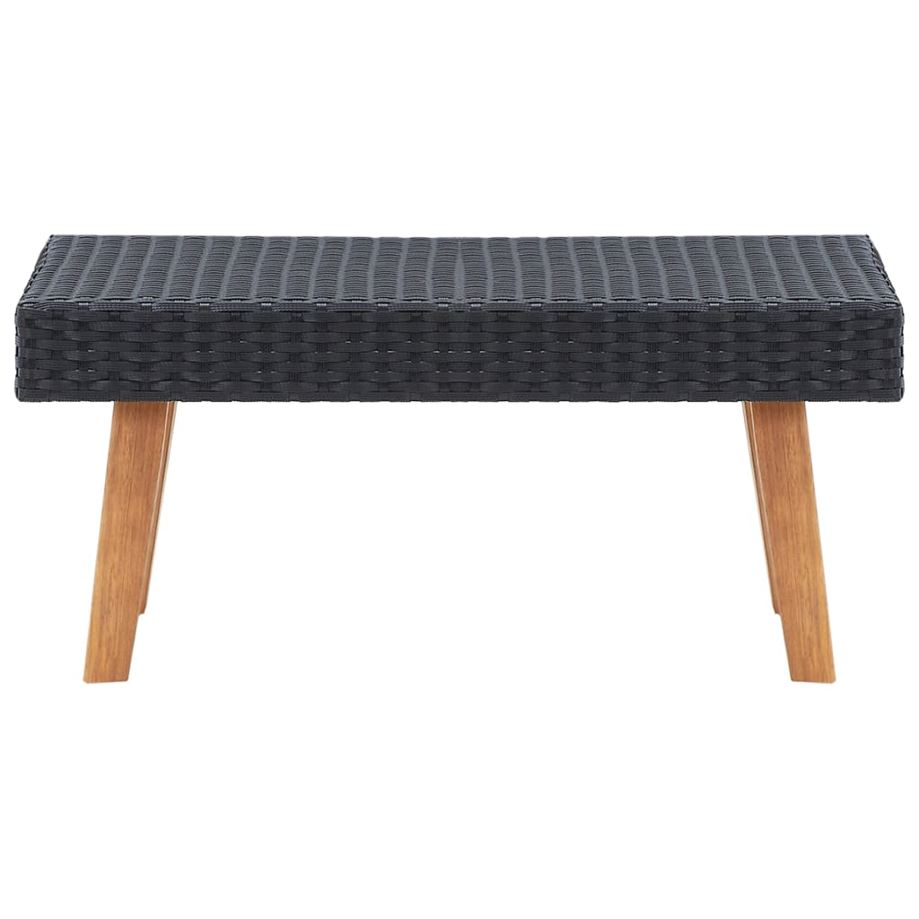 5-tlg. Garten-Lounge-Set mit Auflagen Poly Rattan Schwarz