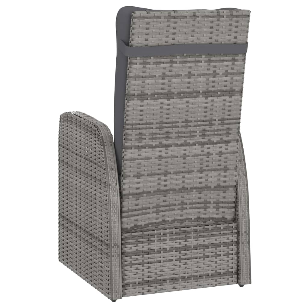 9-tlg. Garten-Essgruppe mit Auflagen Poly Rattan Grau