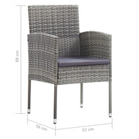 Thumbnail for 3-tlg. Garten-Essgruppe Poly Rattan & Massivholz Akazie