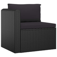 Thumbnail for 7-tlg. Garten-Lounge-Set mit Kissen Poly Rattan Schwarz