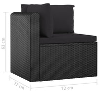 Thumbnail for 7-tlg. Garten-Lounge-Set mit Kissen Poly Rattan Schwarz