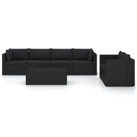 Thumbnail for 7-tlg. Garten-Lounge-Set mit Kissen Poly Rattan Schwarz