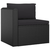 Thumbnail for 7-tlg. Garten-Lounge-Set mit Kissen Poly Rattan Schwarz