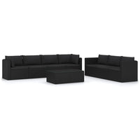 Thumbnail for 8-tlg. Garten-Lounge-Set mit Kissen Poly Rattan Schwarz