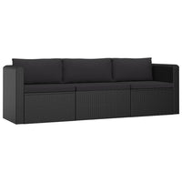 Thumbnail for 8-tlg. Garten-Lounge-Set mit Kissen Poly Rattan Schwarz