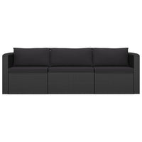 Thumbnail for 8-tlg. Garten-Lounge-Set mit Kissen Poly Rattan Schwarz
