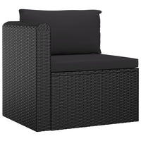 Thumbnail for 8-tlg. Garten-Lounge-Set mit Kissen Poly Rattan Schwarz