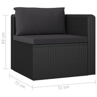 Thumbnail for 8-tlg. Garten-Lounge-Set mit Kissen Poly Rattan Schwarz