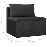Thumbnail for 8-tlg. Garten-Lounge-Set mit Kissen Poly Rattan Schwarz