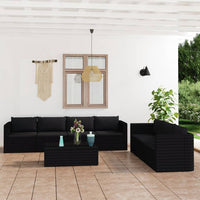 Thumbnail for 8-tlg. Garten-Lounge-Set mit Kissen Poly Rattan Schwarz