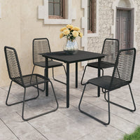 Thumbnail for 5-tlg. Garten-Essgruppe PVC Rattan Schwarz