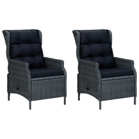 Thumbnail for 3-tlg. Garten-Lounge-Set mit Auflagen Poly Rattan Dunkelgrau