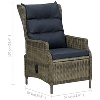 Thumbnail for 3-tlg. Garten-Lounge-Set mit Auflagen Poly Rattan Braun