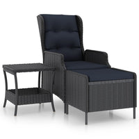 Thumbnail for 2-tlg. Garten-Lounge-Set mit Auflagen Poly Rattan Dunkelgrau