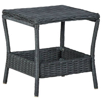 Thumbnail for 2-tlg. Garten-Lounge-Set mit Auflagen Poly Rattan Dunkelgrau