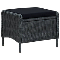 Thumbnail for 2-tlg. Garten-Lounge-Set mit Auflagen Poly Rattan Dunkelgrau
