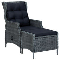 Thumbnail for 2-tlg. Garten-Lounge-Set mit Auflagen Poly Rattan Dunkelgrau