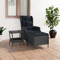 Thumbnail for 2-tlg. Garten-Lounge-Set mit Auflagen Poly Rattan Dunkelgrau