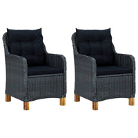 Thumbnail for 3-tlg. Garten-Lounge-Set mit Auflagen Poly Rattan Dunkelgrau