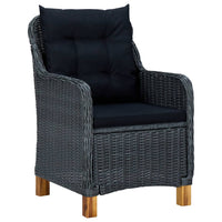 Thumbnail for 3-tlg. Garten-Lounge-Set mit Auflagen Poly Rattan Dunkelgrau