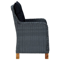 Thumbnail for 3-tlg. Garten-Lounge-Set mit Auflagen Poly Rattan Dunkelgrau