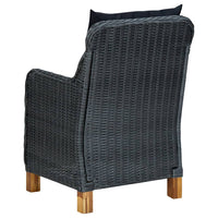 Thumbnail for 3-tlg. Garten-Lounge-Set mit Auflagen Poly Rattan Dunkelgrau
