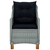 Thumbnail for 3-tlg. Garten-Lounge-Set mit Auflagen Poly Rattan Hellgrau