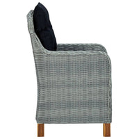 Thumbnail for 3-tlg. Garten-Lounge-Set mit Auflagen Poly Rattan Hellgrau