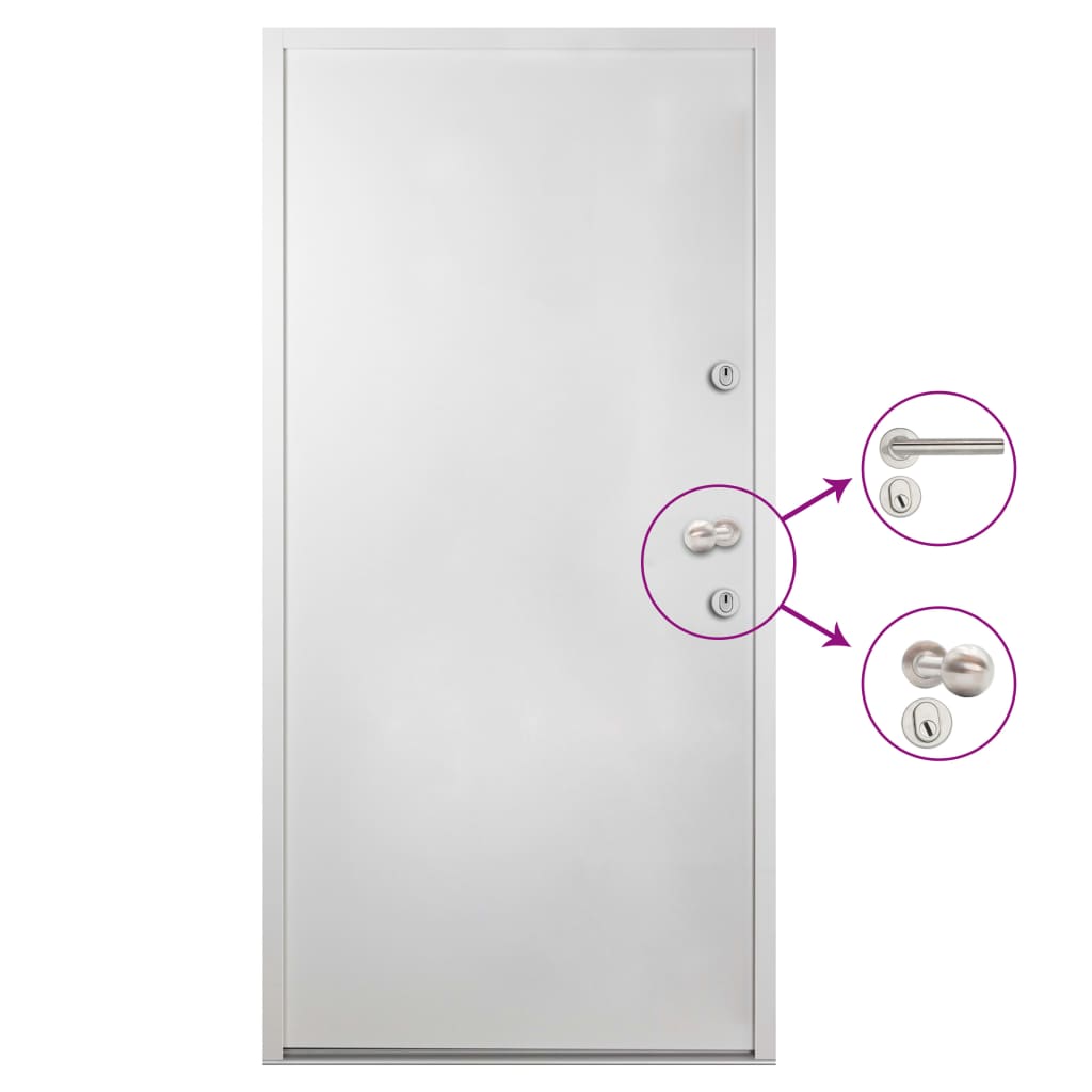 Haustür Aluminium Weiß 100x200 cm