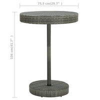 Thumbnail for 5-tlg. Gartenbar-Set mit Kissen Poly Rattan Grau