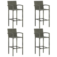Thumbnail for 5-tlg. Gartenbar-Set Poly Rattan Grau