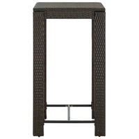 Thumbnail for 3-tlg. Gartenbar-Set mit Kissen Poly Rattan Braun