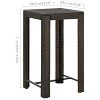 Thumbnail for 3-tlg. Gartenbar-Set mit Kissen Poly Rattan Braun