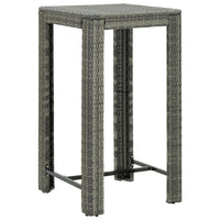 Thumbnail for 3-tlg. Gartenbar-Set mit Kissen Poly Rattan Grau
