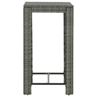 Thumbnail for 3-tlg. Gartenbar-Set mit Kissen Poly Rattan Grau