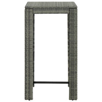 Thumbnail for 3-tlg. Gartenbar-Set mit Kissen Poly Rattan Grau