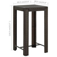 Thumbnail for 5-tlg. Gartenbar-Set mit Kissen Poly Rattan Braun