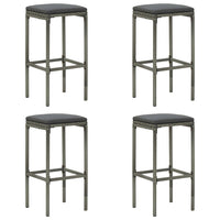 Thumbnail for 5-tlg. Gartenbar-Set mit Kissen Poly Rattan Grau